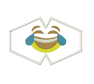 Matriz De Bordado - Máscara Emoticon Gargalhada