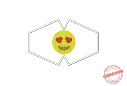 Matriz De Bordado - Máscara Emoticon Coração