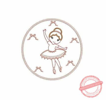 Matriz De Bordado Bailarina Com Moldura para bordado.