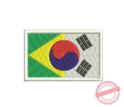 Matriz De Bordado Bandeira Brasil Coreia Para Bordar.