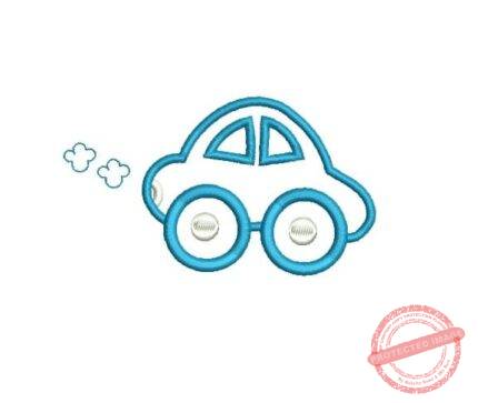 Matriz De Bordado Carrinho Fumaça Para Bordar. Aplique