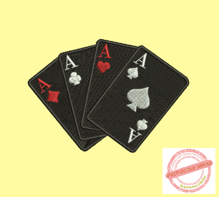 Matriz De Bordado Cartas De Baralho para bordar Ás