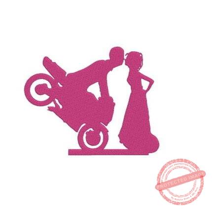 Matriz De Bordado Casal De Moto para bordar.
