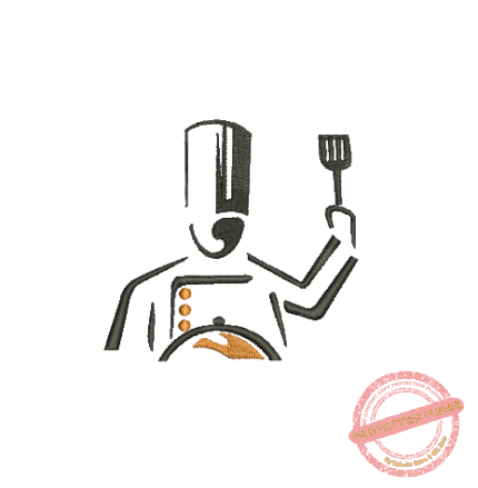 Matriz De Bordado Chefe cozinha para bordar. cozinheiro