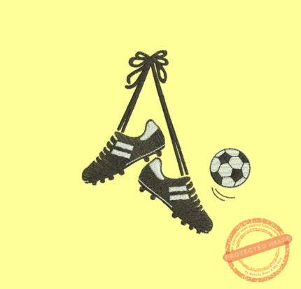 Matriz De Bordado Chuteira Pendurada para bordar. Chuteira Com Bola