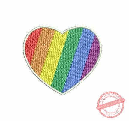 Matriz De Bordado Coração LGBT para bordar