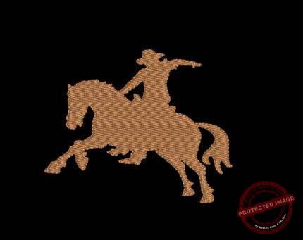 Matriz De Bordado Cowboy Montado No Cavalo Para Bordar.