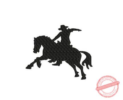Matriz De Bordado Cowboy Montado No Cavalo Para Bordar.
