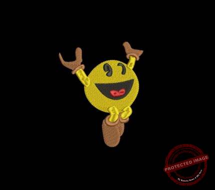 Matriz De Bordado Emoji Feliz Para Bordar. Emoticon Feliz em Pé.