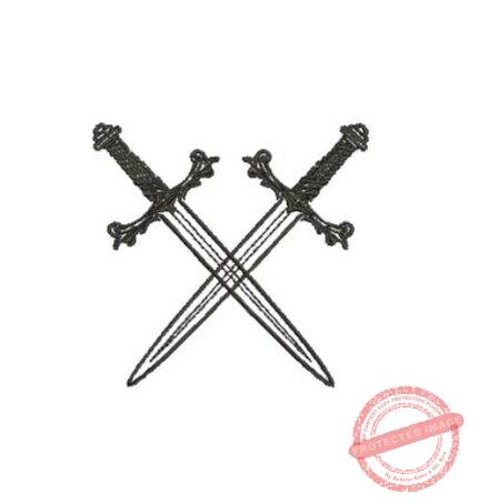 Matriz De Bordado Espadas Cruzadas para bordar.