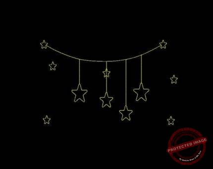 Matriz De Bordado Estrelas Penduradas Para Bordar. 