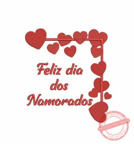 Matriz De Bordado Feliz Dia Dos Namorados para bordar.