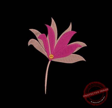 Matriz De Bordado Flor Com Pétalas Rosas para bordar. 