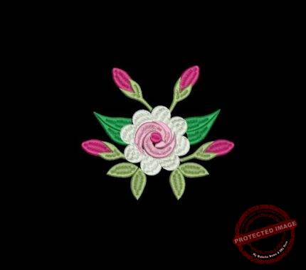 Matriz De Bordado Flor Rococó Para Bordar. 