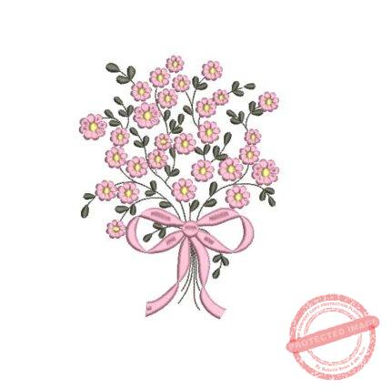Matriz De Bordado Flores Com Laço para bordar. 