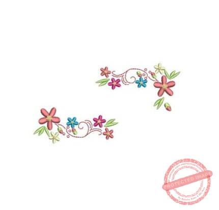 Matriz De Bordado Florzinhas Coloridas para bordar. 