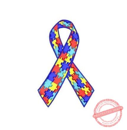 Matriz De Bordado Laço Autismo para bordar.