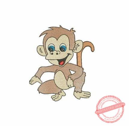 Matriz De Bordado Macaquinho Para Bordar. Macaco Rippled