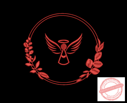 Matriz De Bordado Moldura Anjo para Bordar. 
