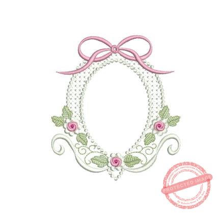 Matriz De Bordado Moldura Flores Delicadas bordar. 