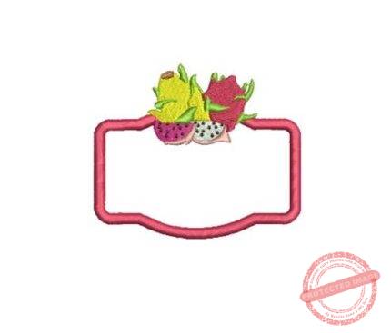 Matriz De Bordado Fruta Pitaya para Bordar. Moldura