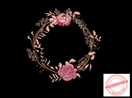 Matriz De Bordado Moldura Flores Ramo para bordar. 