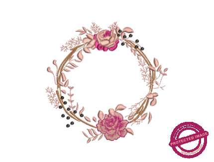Matriz De Bordado Moldura Flores Ramo para bordar. 