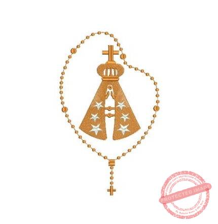 Matriz De Bordado Nossa Senhora Com Terço para Bordar.