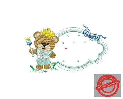 Matriz De Bordado Urso Com Moldura