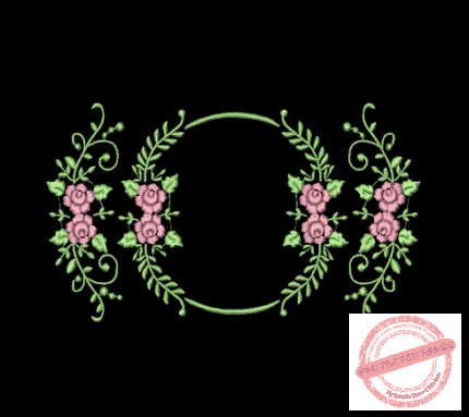 Matriz De Bordado moldura com flores para bordar