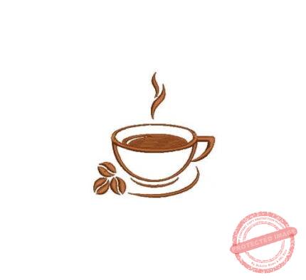 Matriz De Bordado Xícara De Café para bordar. 