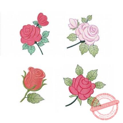 Matriz De Bordado Pacotinho Rosas para bordar. 4 Flores