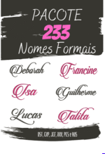 Matrizes De Bordado nomes para bordar