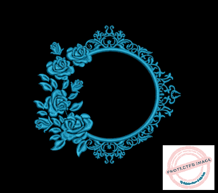 Matriz De Bordado Moldura Com Flores para bordar