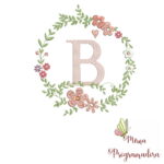 Matriz de Bordado Alfabeto Moldura Flores - Imagem 3