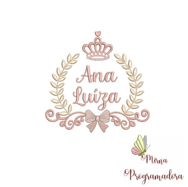 Matriz de Bordado – Coleção Nomes Moldura Coroa Menina - Image 8