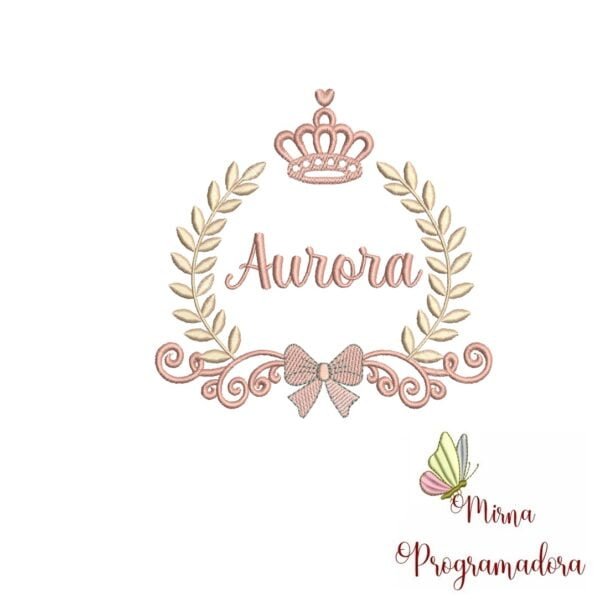Matriz de Bordado – Coleção Nomes Moldura Coroa Menina - Image 5