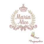 Matriz de Bordado – Coleção Nomes Moldura Coroa Menina - Imagem 4