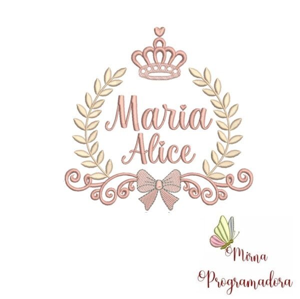 Matriz de Bordado – Coleção Nomes Moldura Coroa Menina - Image 4