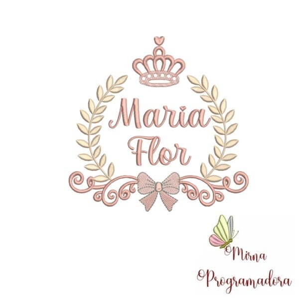 Matriz de Bordado – Coleção Nomes Moldura Coroa Menina - Image 9
