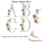 Matriz de Bordado Alfabeto Flores - Imagem 4