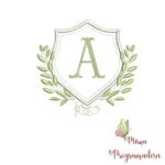 Matriz de Bordado Alfabeto Moldura Folhas - Imagem 2