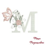 Matriz de bordado – Alfabeto Flores Borboleta - Imagem 3
