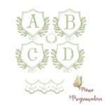 Matriz de Bordado - Alfabeto Moldura Folhas