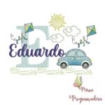 Matriz de Bordado 115 Nomes Carros Menino - Imagem 3