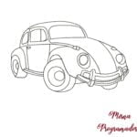 Matriz de bordado – Fusca Contorno