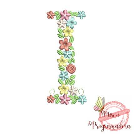 Matriz de Bordado Floral Letra I