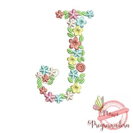 Matriz de Bordado Floral Letra J