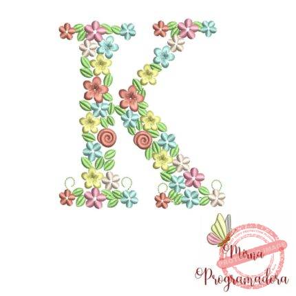 Matriz de Bordado Floral Letra K