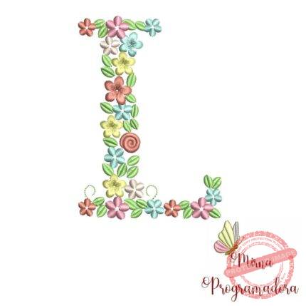 Matriz de Bordado Floral Letra L